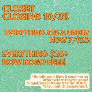 Closing 10/31!